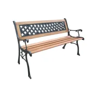 banc de jardin  banc d'extérieur banquette 126 cm bois meuble pro frco77750