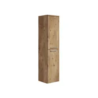 armoire de rangement de saturnus hauteur 130cm chene chataignier - meuble de rangement haut placard armoire colonne