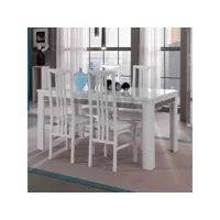 table de repas rectangulaire laqué blanc - crac - l 160 x l 90 x h 77 cm