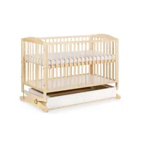 henry lit à barreaux bébé à bascule 120x60 + tiroir   bois
