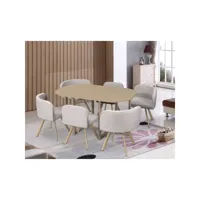 mosaic xl - ensemble table + 6 chaises encastrables beiges mosaicxl-bei
