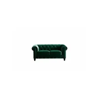 chesterfield - canapé chesterfield 2 places velours vert