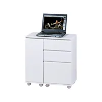 bureau extensible sur roulettes pour ordinateur portable 3 tiroirs/1 porte, dim : 121 x 36,5 x 72 cm -pegane-