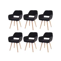 6x chaise de salle à manger hwc-a50 ii, fauteuil, design rétro des années 50 ~ tissu, gris foncé
