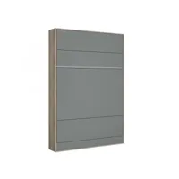 armoire lit escamotable bermudes  structure chêne façade gris 140*200 cm 20101001037