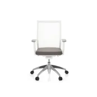 chaise de bureau chaise bureau aspen white tissu maille transparent assise tissu gris hjh office