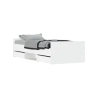 moderne structure de lit avec tête de lit/pied de lit blanc 90x190 cm deco932069