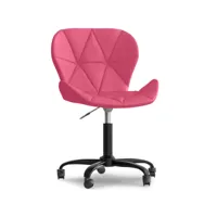 chaise de bureau avec roulettes - chaise pivotante de bureau - revêtement en similicuir - structure noire wito fuchsia