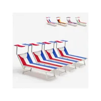 4 transats de plage bains de soleil professionnels en aluminium santorini europe beach and garden design