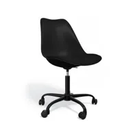 chaise de bureau avec roulettes - chaise de bureau pivotante - structure noire tulip noir