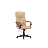 fauteuil massant - chaise de bureau - cuir beige - diamond 1525
