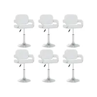 moderne chaises de cuisines, chaises pivotantes à manger lot de 6 blanc similicuir best00002732186-vd-confoma-chaise-m07-1420