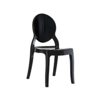 chaise médaillon 'eliza' noire en matière plastique chaise médaillon 'eliza' noire en matière plastique