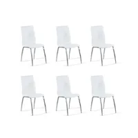 designetsamaison - lot de 6 chaises salle à manger blanches - londres c-londres06