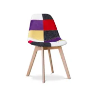 chaise de salle à manger - revêtement patchwork - tessa  multicolore