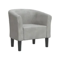 fauteuil salon - fauteuil cabriolet gris clair velours 70x56x68 cm - design rétro best00006129745-vd-confoma-fauteuil-m05-256