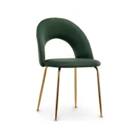 chaise de salle à manger - revêtue de velours - amarna vert foncé
