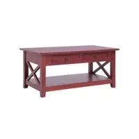 table basse table de salon  bout de canapé marron 100x55x46 cm bois d'acajou massif meuble pro frco42271
