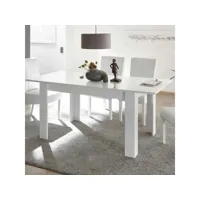 table à manger, table de repas extensible coloris blanc brillant    - longueur  137-185 x hauteur 79 x profondeur 90 cm
