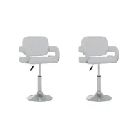 lot de 2 chaises pivotantes à manger chaises à dîner, chaises de cuisine blanc similicuir qdtr76478