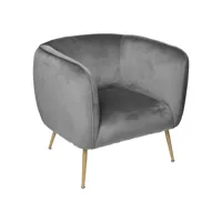 fauteuil velours leria gris - atmosphera 179149a