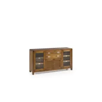 buffet 2 tiroirs bois bronze marron 150x40x80cm - bois-bronze - décoration d'autrefois