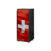 caisson de bureau mobile noir 108 cm - coloris: drapeau suisse 650 orga110non650