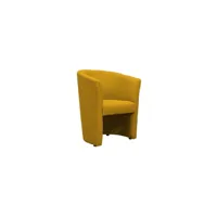 fauteuil cabriolet rond en tissu jaune moutarde - cabri 60187279
