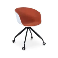 chaise de bureau avec accoudoirs - chaise de bureau à roulettes - noir et blanc - jodie orange