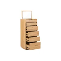gabin - commode 5 tiroirs avec coiffeuse en bois couleur chêne gabin-sachacd03