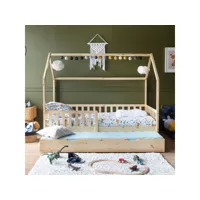 lit cabane gigogne pour enfant 190x90cm en bois marceau