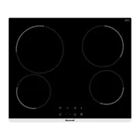 brandt - table de cuisson vitrocéramique 60cm 4 feux 6300w noir  bpv1641b -