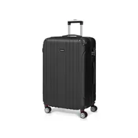 valise grande taille 78cm, valise de voyage, rigide e légère abs valise de voyage à roulettes valises, 4 doubles roues, 78x51x28cm, noir