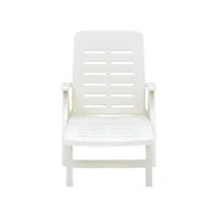 transat de jardin - chaise longue pliable plastique blanc unique
