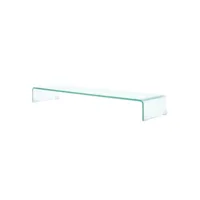meuble télé buffet tv télévision design pratique pour moniteur 100 cm verre transparent helloshop26 2502040