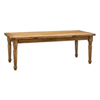 table à rallonge  en bois massif de tilleul, finition noyer l220xpr100xh80 cm