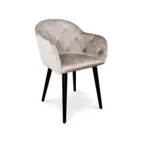 chaise fauteuil honorine velours taupe