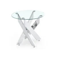 neola - table basse ronde design en verre pieds argentés neola-cs-1582
