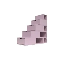 escalier cube de rangement hauteur 125 cm  violet pastel esc125-vip