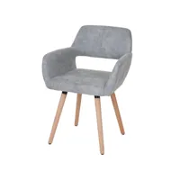 6x chaise de salle à manger hwc-a50 ii, fauteuil, design rétro des années 50 ~ tissu, gris béton