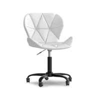 chaise de bureau avec roulettes - chaise pivotante de bureau - revêtement en similicuir - structure noire wito blanc