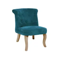 fauteuil en velours calixte bleu - atmosphera