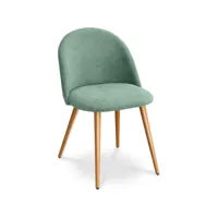 chaise de salle à manger - tapissée en tissu - style scandinave - evelyne bleu pastel