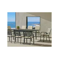 salon de jardin en aluminium 8 places table extensible sarana