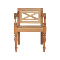 clicnbuy - chaises de cuisine - chaises batavia 2 pcs marron clair bois d'acajou solide 246964