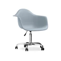chaise de bureau avec accoudoirs - chaise de bureau à roulettes - weston gris clair