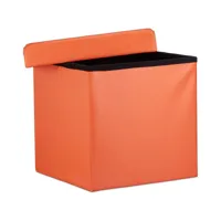 tabouret pouf banquette pliant meuble de rangement stable synthétique 38 cm orange helloshop26 13_0002806_6