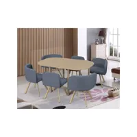 mosaic xl - ensemble table + 6 chaises encastrables grises mosaicxl-gri