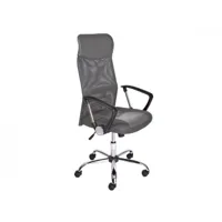 fauteuil de bureau réglable en hauteur, structure en métal et assise en éco-cuir gris, 62x66x115-125 cm, avec roulettes 8052773561549