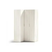 armoire d'angle équerre porte droite pliante 140,8 x 240 cm finition chêne blanchis 20101005009